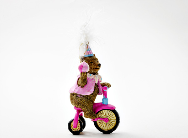 Елочная игрушка Цирк. Медвежонок на велосипеде