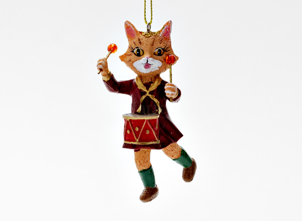 Christmas tree toy Cat with a drum