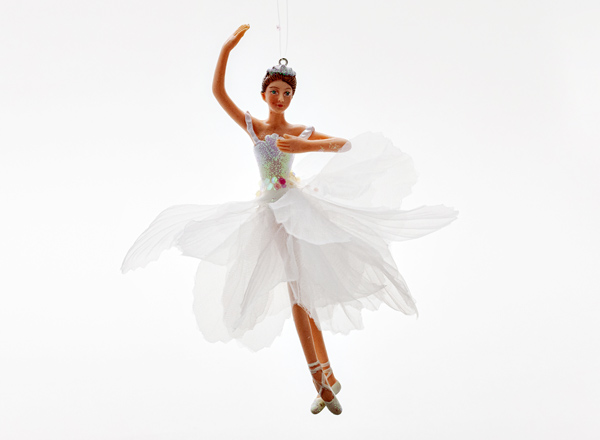 Елочная игрушка Балерина в платье из лепестков 1