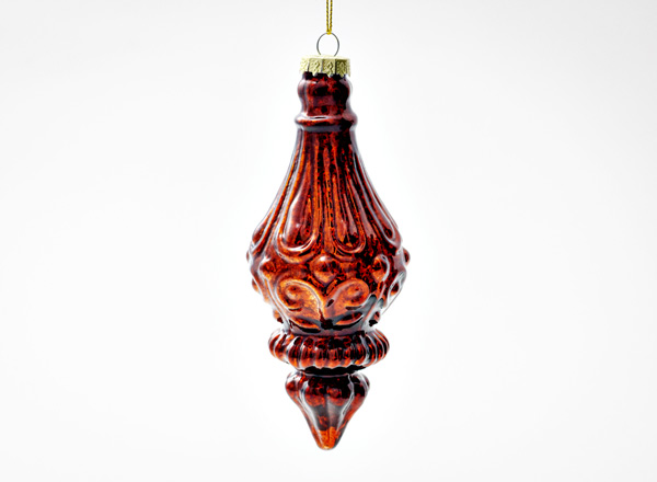 Christmas tree toy Spindle relief Brown