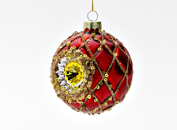 Christmas tree toy Reflector ball Mesh gold red