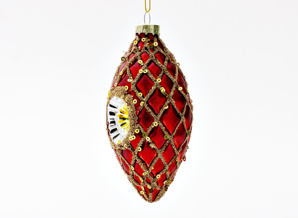 Christmas tree toy Reflective cone Mesh gold red