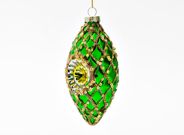 Christmas tree toy Reflective cone Mesh gold green