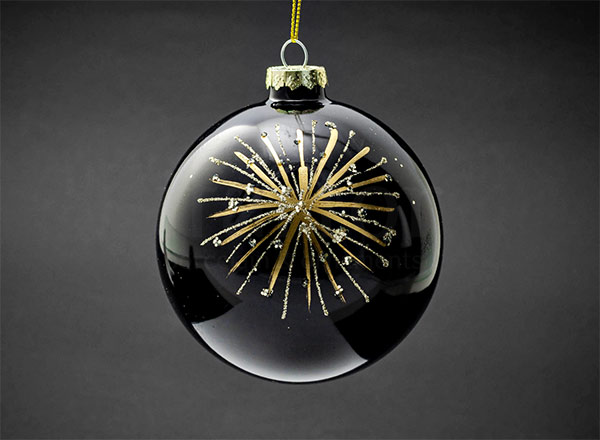 Christmas tree toy Christmas ball Starburst Black