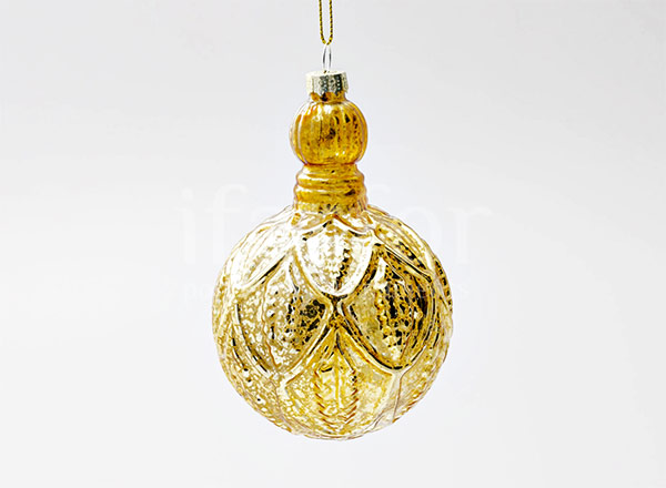 Christmas tree toy Christmas ball Floral relief golden