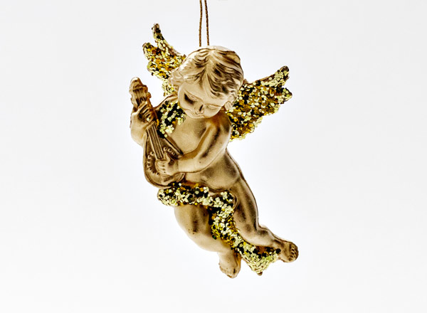 Christmas tree toy Angel of with a lute