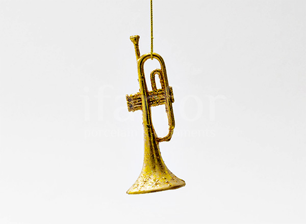 Christmas tree toy Musical instrument. Trumpet