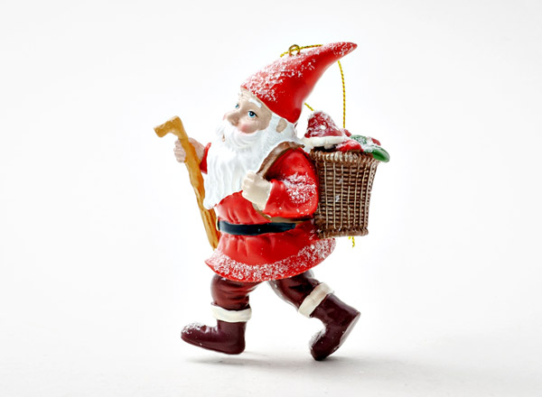 Елочная игрушка Рождественский гном с посохом