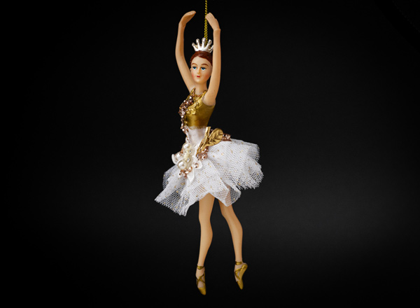 Christmas tree toy Ballerina in a pearl dress 1