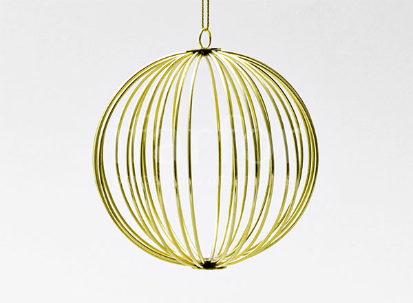 Christmas tree toy Wire ball Gold