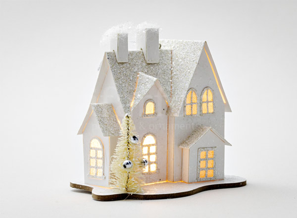Christmas-tree decoration Snow-covered glowing house 2 LED
