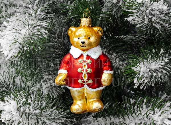Елочная игрушка Миша в красном кафтане
