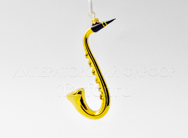 Christmas tree toy Musical instrument. Saxophone