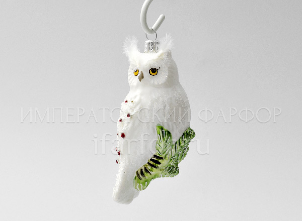 Christmas tree toy Owl Owl with fluffy eyebrows