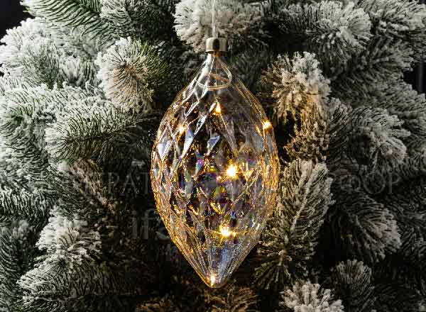 Елочная игрушка Светящаяся олива 10LED