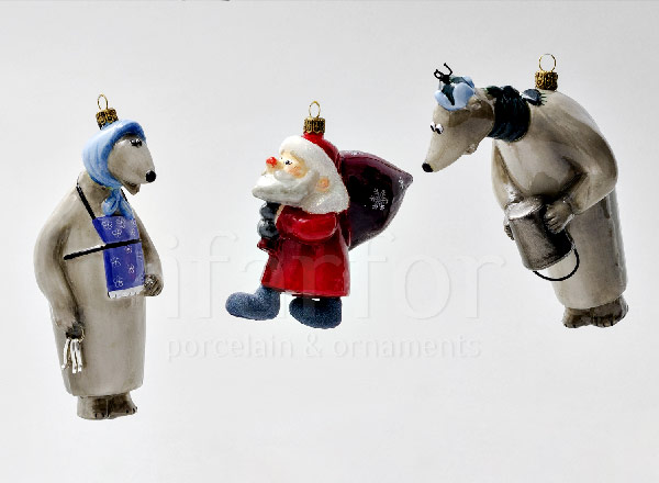 Набор елочных игрушек в подарочной коробке Дед Мороз и Лето