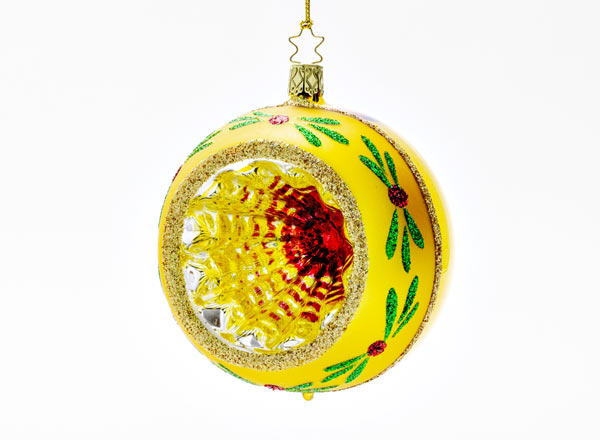 Christmas tree toy Yellow reflector ball