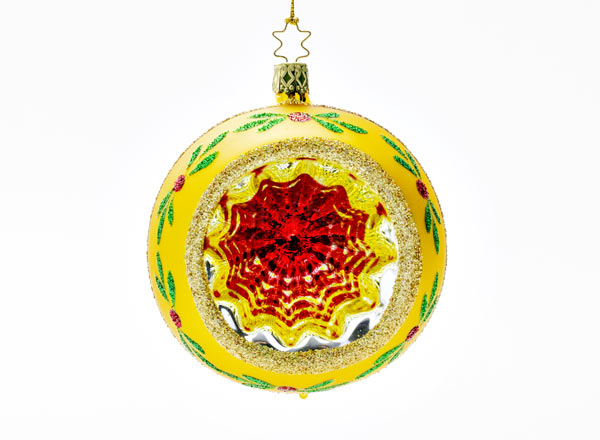 Christmas tree toy Yellow reflector ball