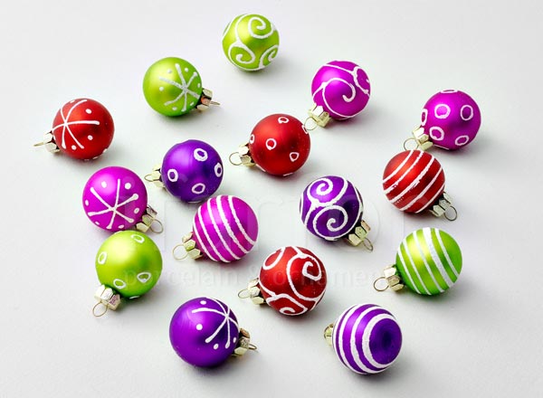 Набор елочных игрушек Цветные с рисунком Шар
