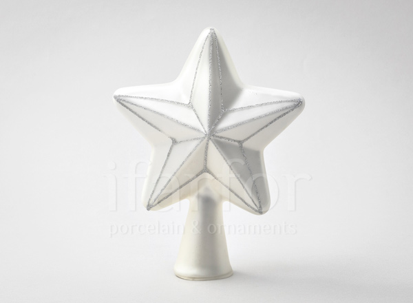 Елочная игрушка Верхушка для елки Звезда белая