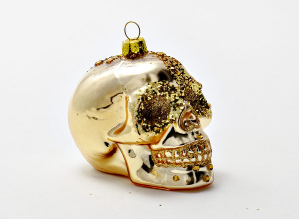 Christmas tree toy Skull Skull gold