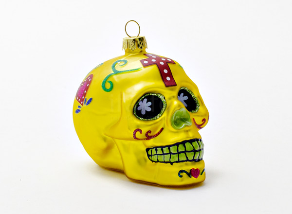 Christmas tree toy Skull yellow