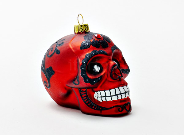 Christmas tree toy Skull red