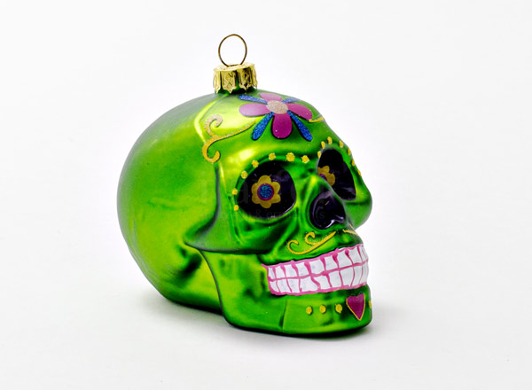 Christmas tree toy Skull green