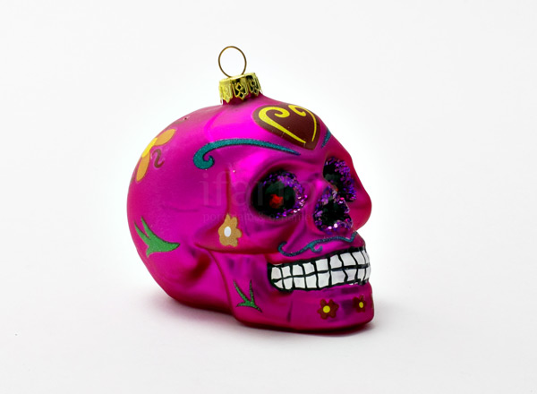 Christmas tree toy Skull pink