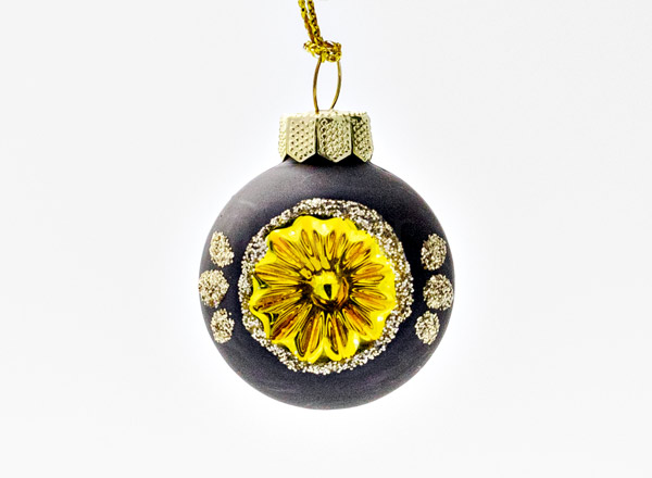Christmas tree toy Mini reflector ball black and yellow