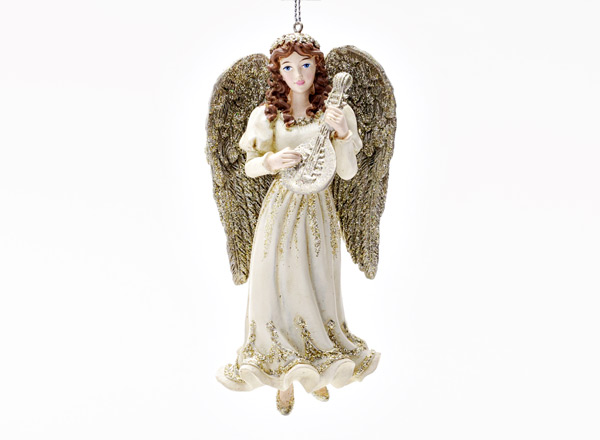 Елочная игрушка Ангел с мандолиной