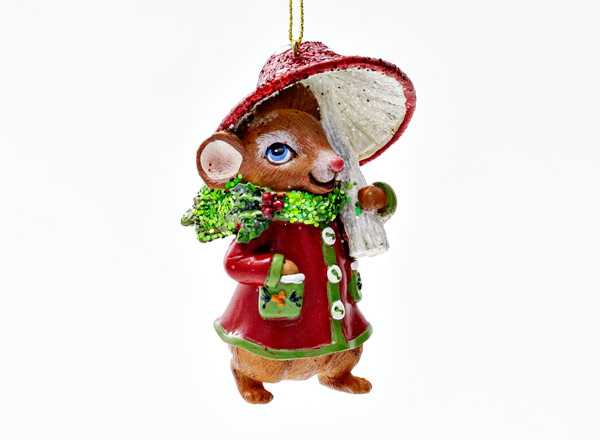 Christmas tree toy Mouse with fly agaric 1