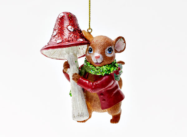 Christmas tree toy Mouse with fly agaric 2