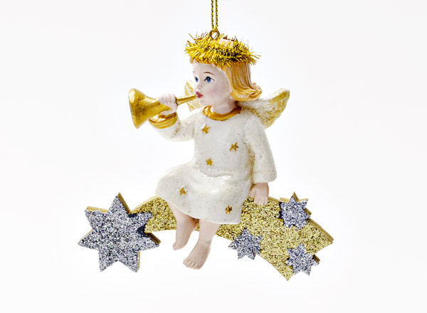 Christmas tree toy Star angel with a pipe