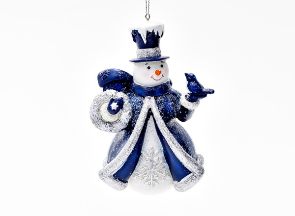 Christmas tree toy Snowman with a bird