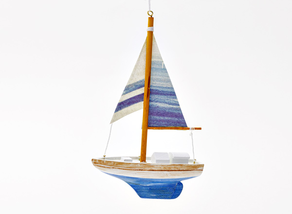 Christmas tree toy Sailboat striped blue
