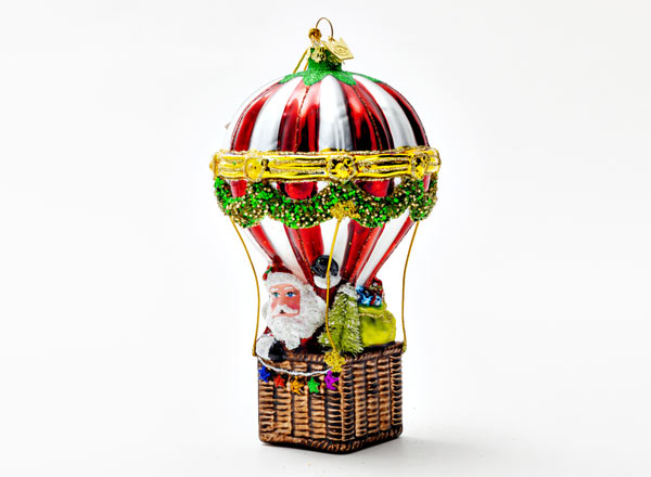 Елочная игрушка Дед Мороз на воздушном шаре