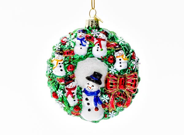 Christmas tree toy Christmas wreath with snowmen