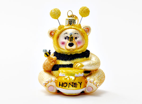 Елочная игрушка Мишка в костюме пчелы