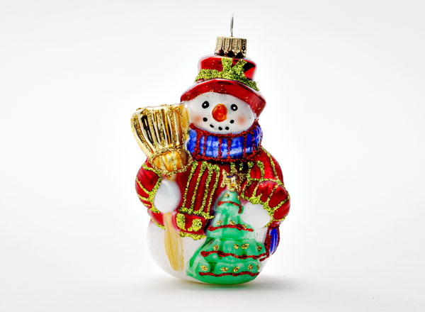 Елочная игрушка Снеговик с елочкой