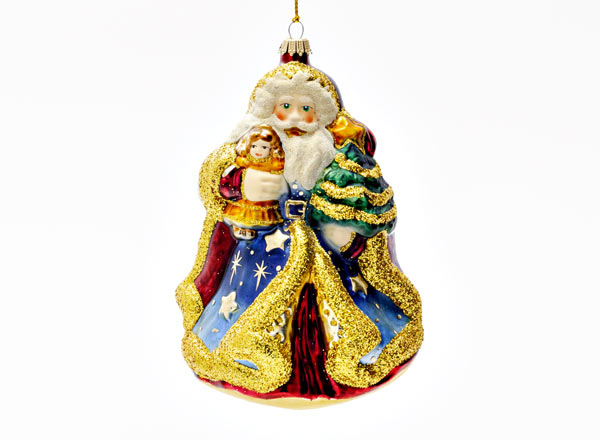 Christmas tree toy Santa Claus in a starry fur coat