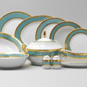 Сервиз столовый Мантия голубая 6/28 Луиза