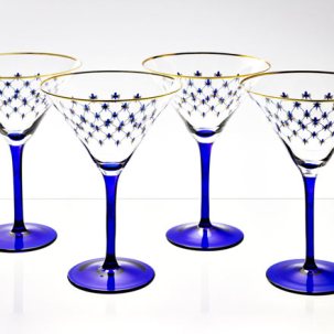 Набор бокалов для мартини Кобальтовая сетка 4/4 Европейская