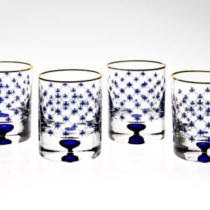 Набор стаканов для виски Кобальтовая сетка 4/4 Европейская