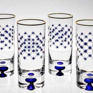 Набор стаканов для воды Кобальтовая сетка 4/4 Европейская