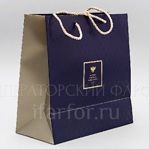 Подарочный пакет малый Синий 300 x 300 мм.