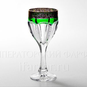 Бокал для вина 190мл Сафари Ассорти с золотой каймой (зеленый)