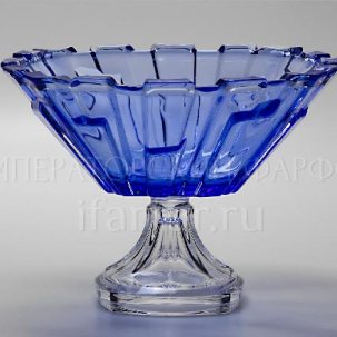Ваза для фруктов на ножке Синий BOHEMIA TREASURY