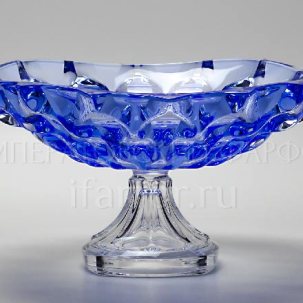 Ваза для фруктов на ножке Синий BOHEMIA TREASURY