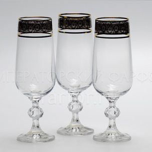 Набор бокалов для шампанского Цветочный орнамент 6/6 Клаудиа STERNA